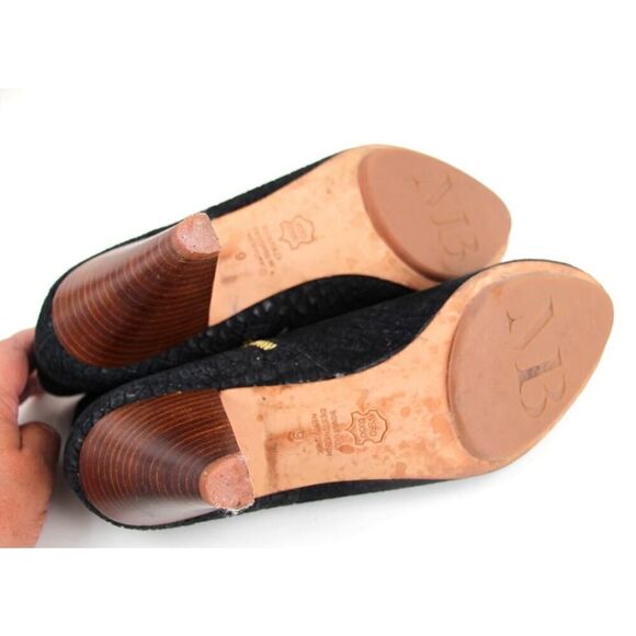 Matt Bernson BLACK LEATHER SUEDE ANIMAL PRINT MID HEEL ANKLE BOOTS SHOES Sz 9M - Picture 9 of 11